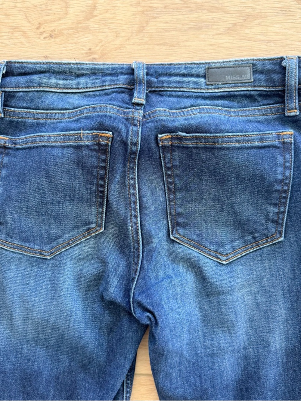 Miss Me Dark Wash Ankle Skinny with Frayed Hem - Picture 3 of 4